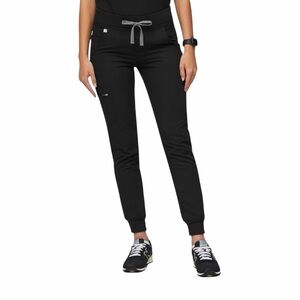 Figs Zamora Aya Healthcare Black & Navy Jogger Scrub Pants size Petite Large